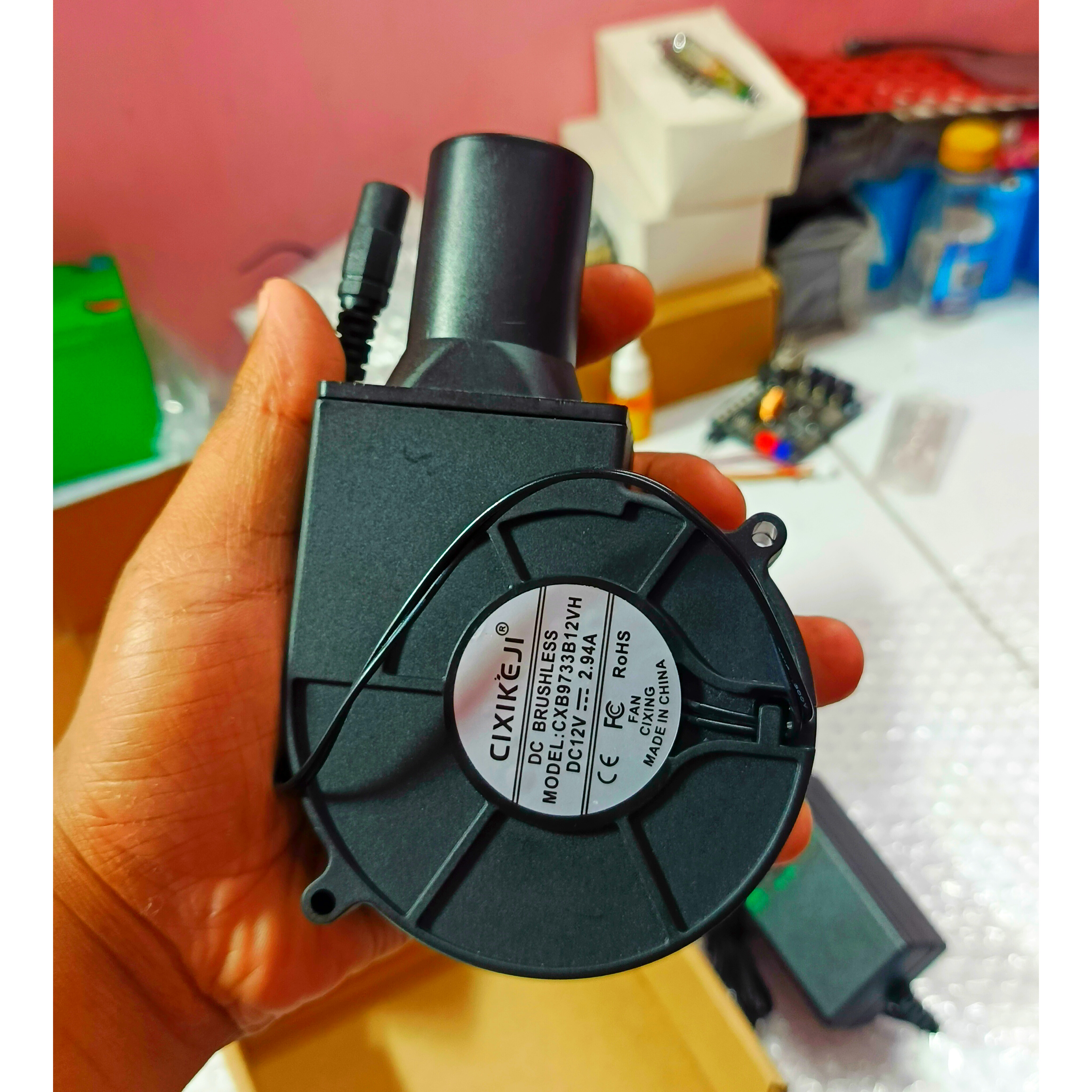 Adjustable Speed Large Air Volume Blower with Power Controller 110V -220V Turbo Blower Fan DC 12V For Waste Oil Stove Firewood_img_4