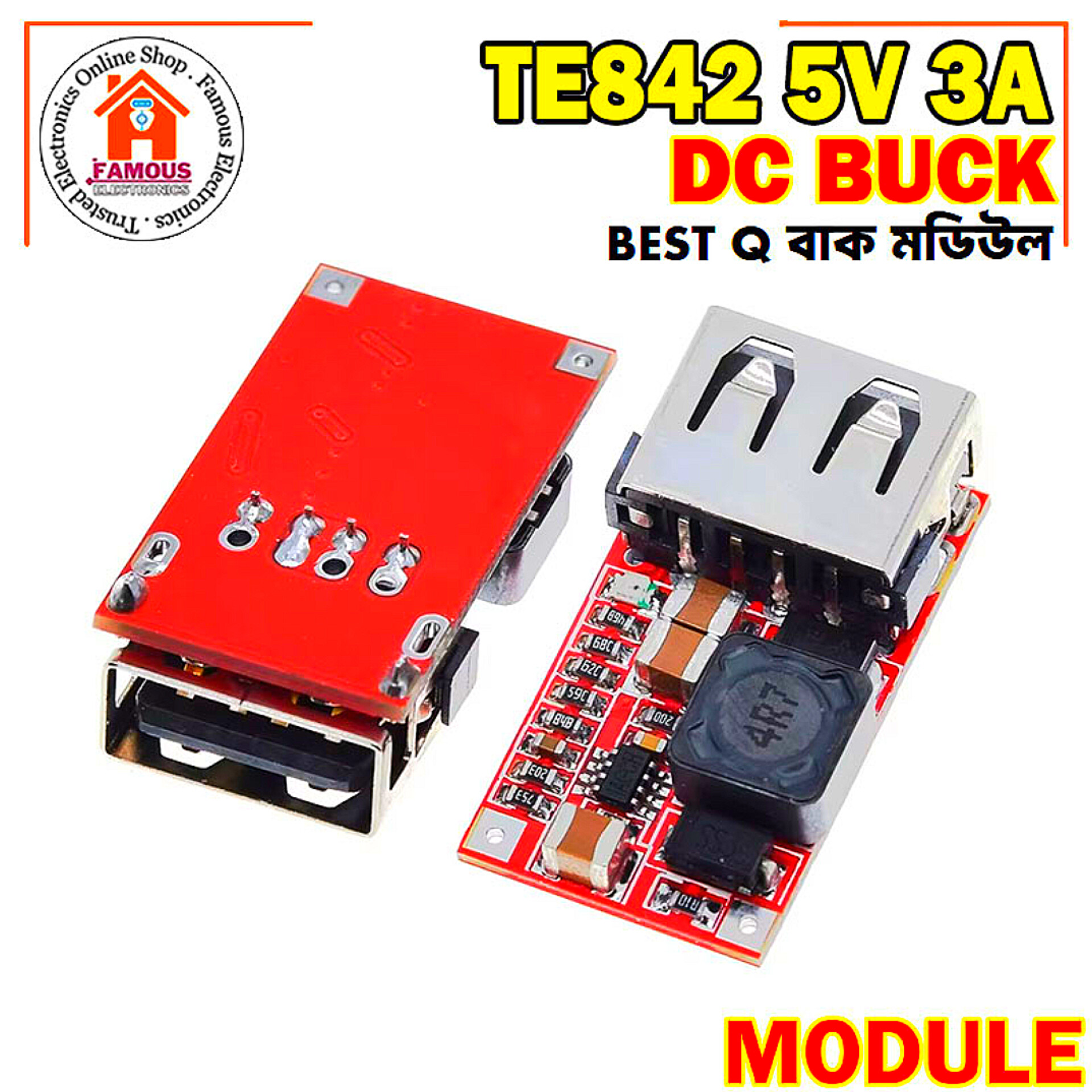 TE842 6-24V to 5V 3A Car, Bike USB Charger Module DC Buck step down Converter_img_5