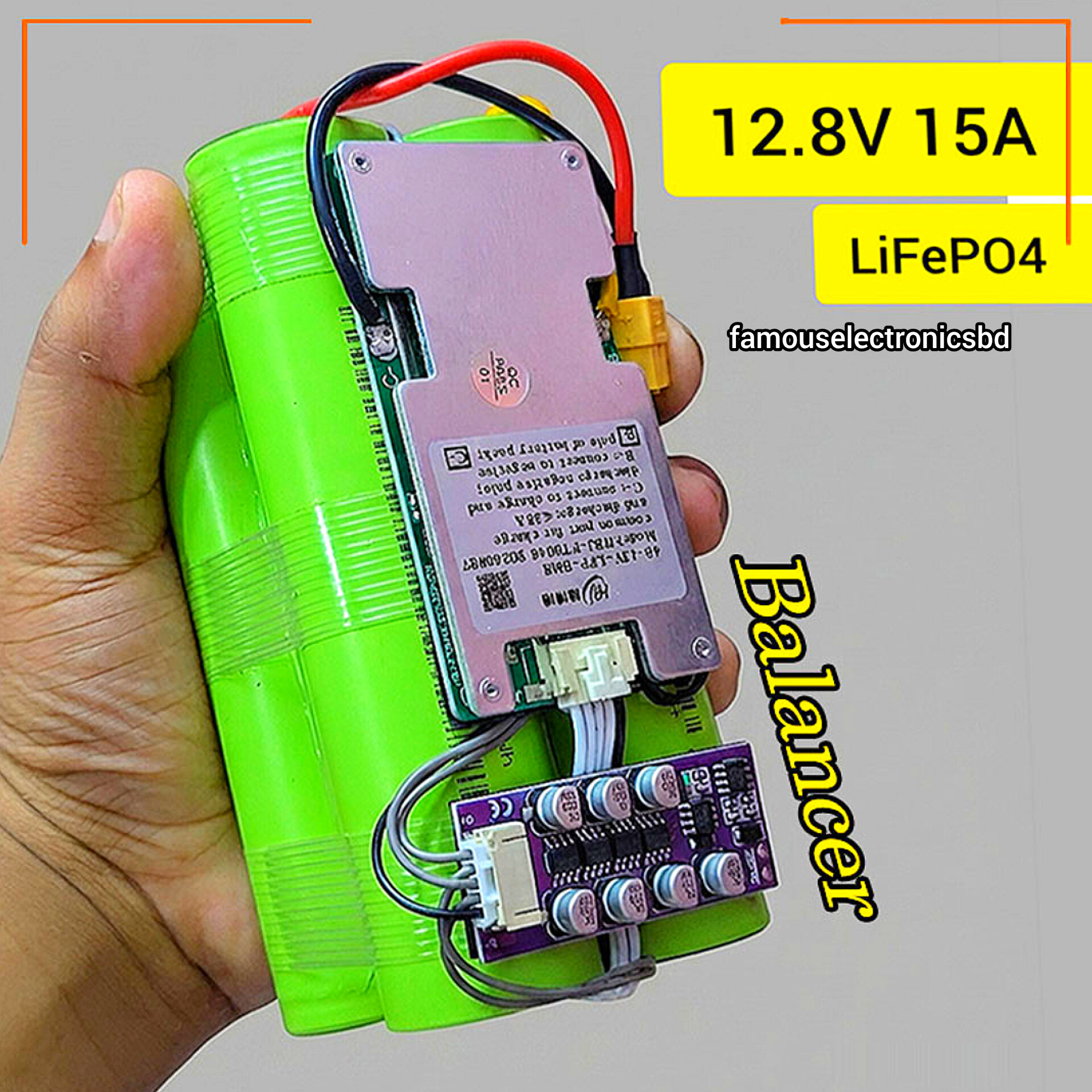 12.8V 15A LiFePO4 Battery Pack