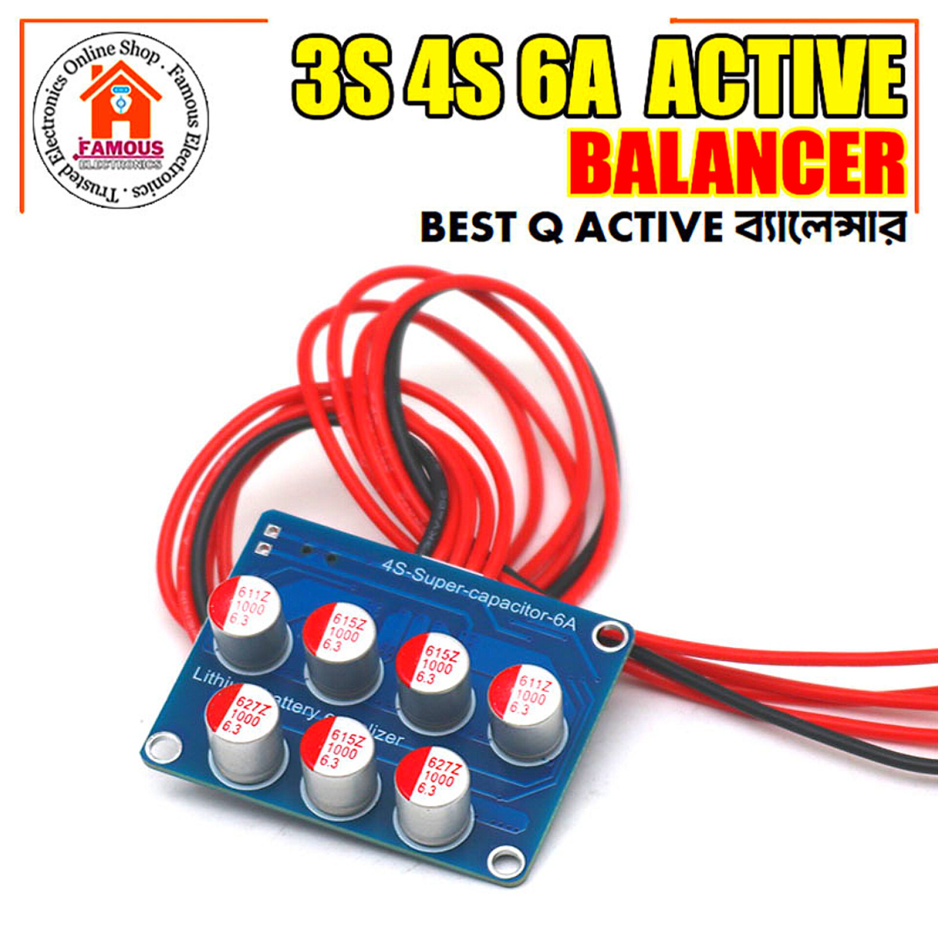 3S/4S 6A Super-Capacitor Active Balancer Module