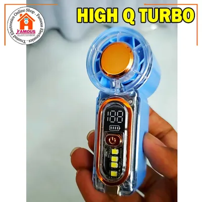 X699 100Gear High-Speed Transparent Handheld Fan Mini Turbo Pocket Fan with LED Light_img_2