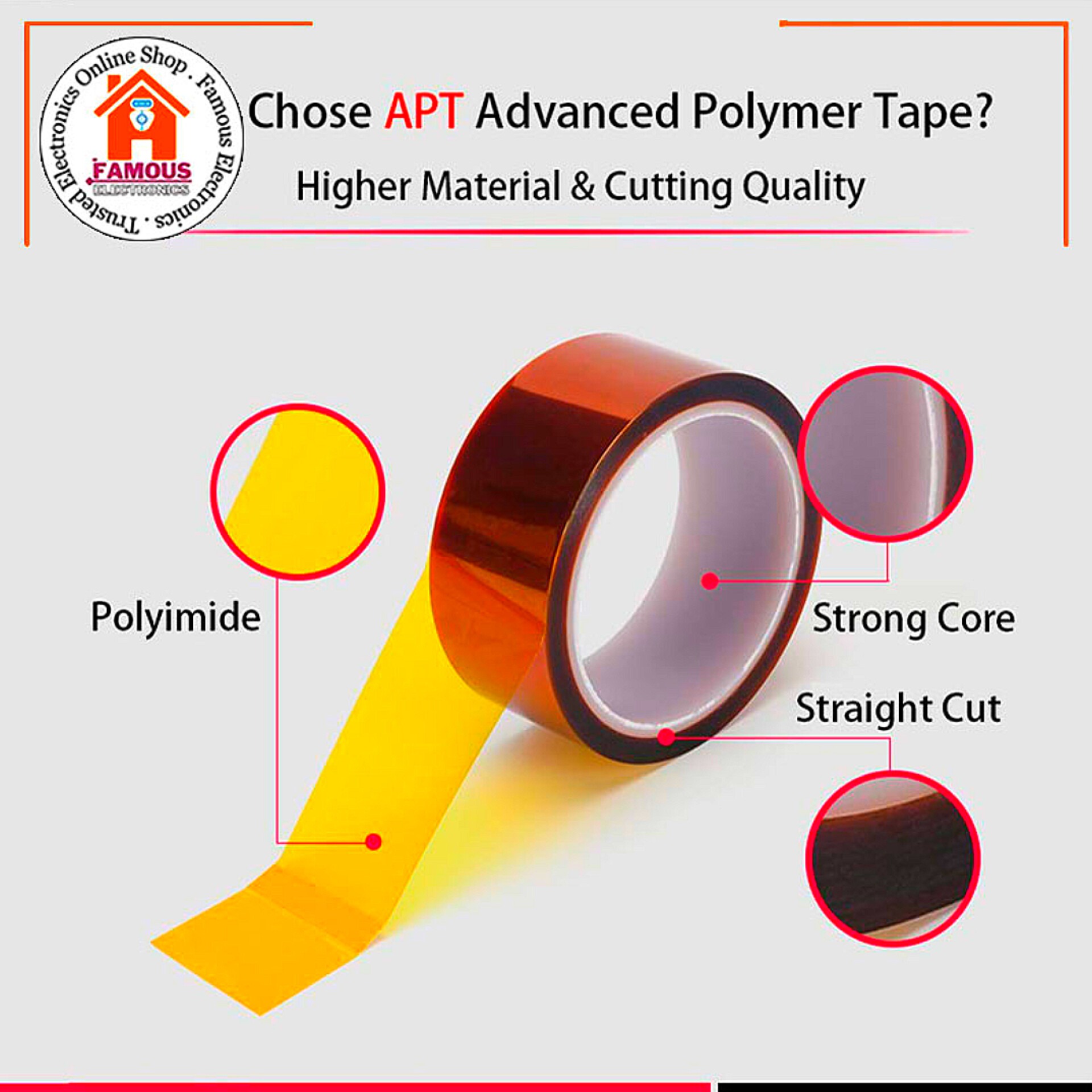 30mm 35M Kapton Tape | High Temperature Polyimide Heat Resistant Tape_img_1