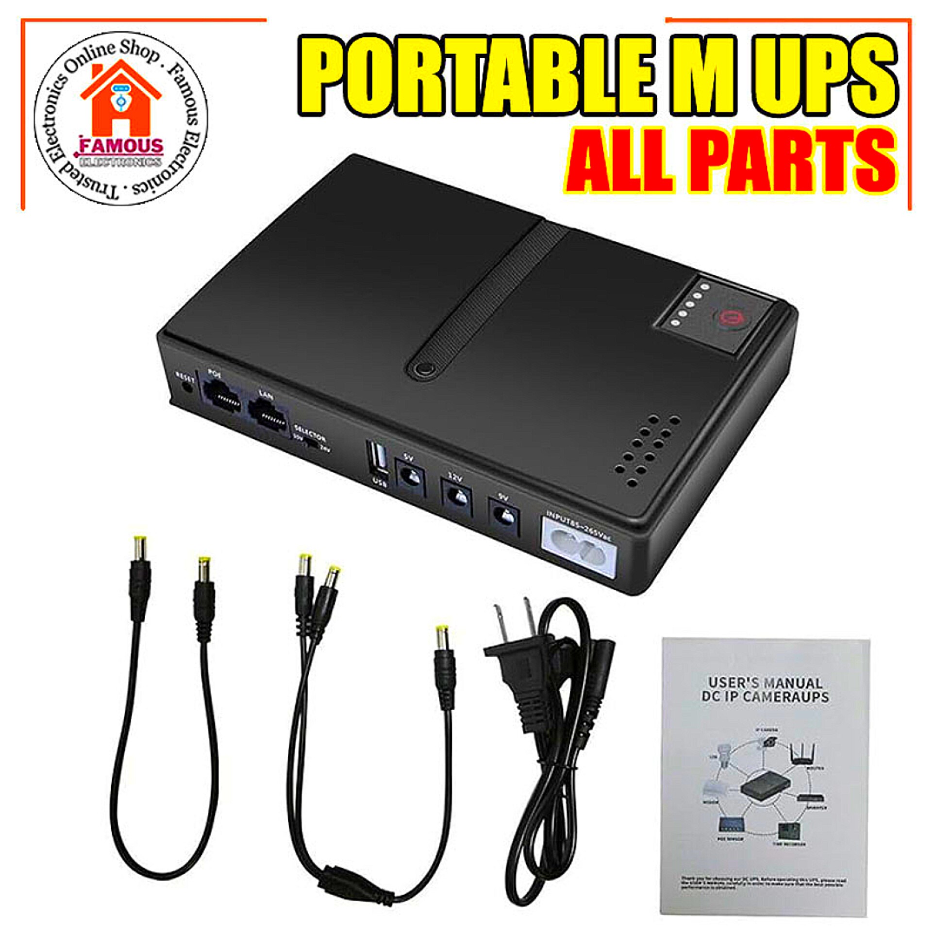 Portable Mini UPS Backup Power Supply 5V 9V 12V for WiFi Router CCTV Camera (Battery Not Included)_img_5