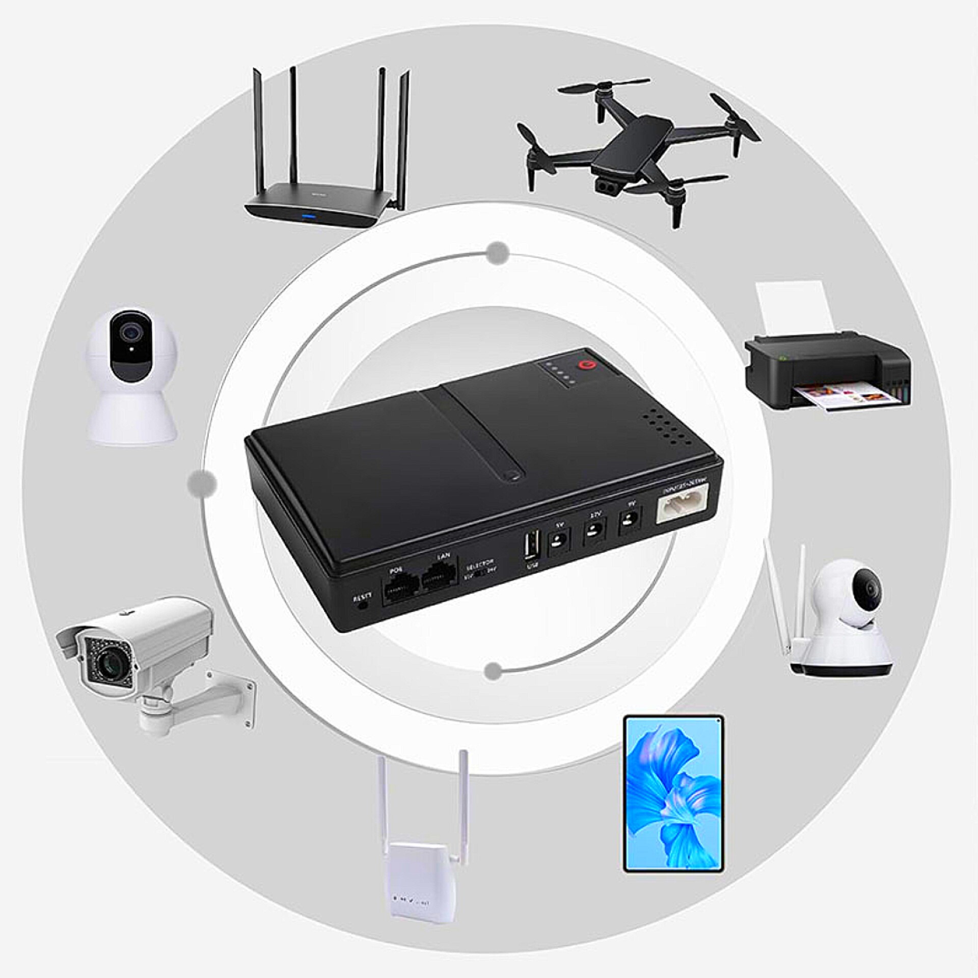 Portable Mini UPS Backup Power Supply 5V 9V 12V for WiFi Router CCTV Camera (Battery Not Included)_img_4