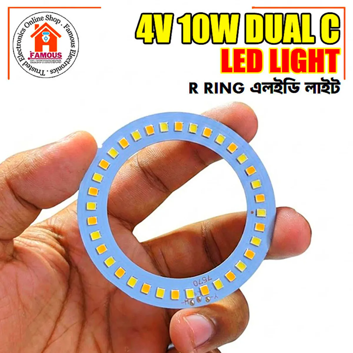4V 10W Dual White Warm Ring LED Light