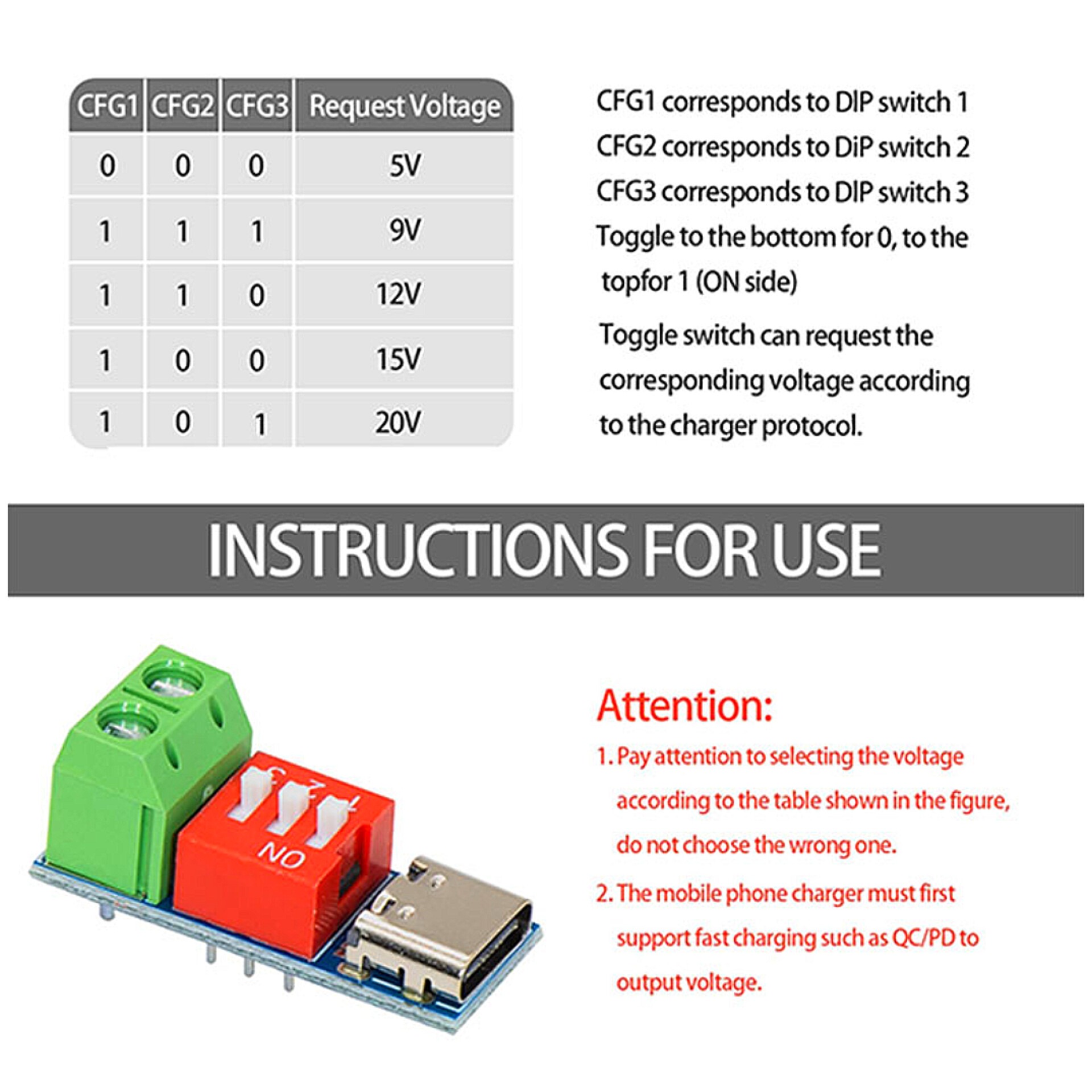 USB Type-C PD/QC Decoy Trigger Board Module_img_4