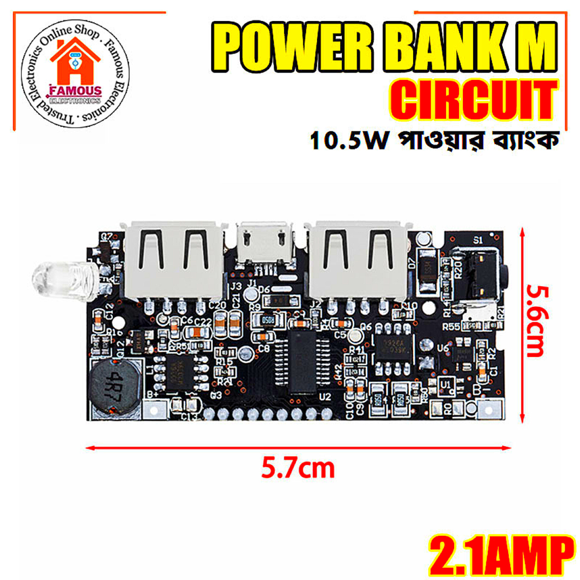 5V 1A 2.1A Dual USB Mobile Power Bank 18650 Battery Charger_img_4