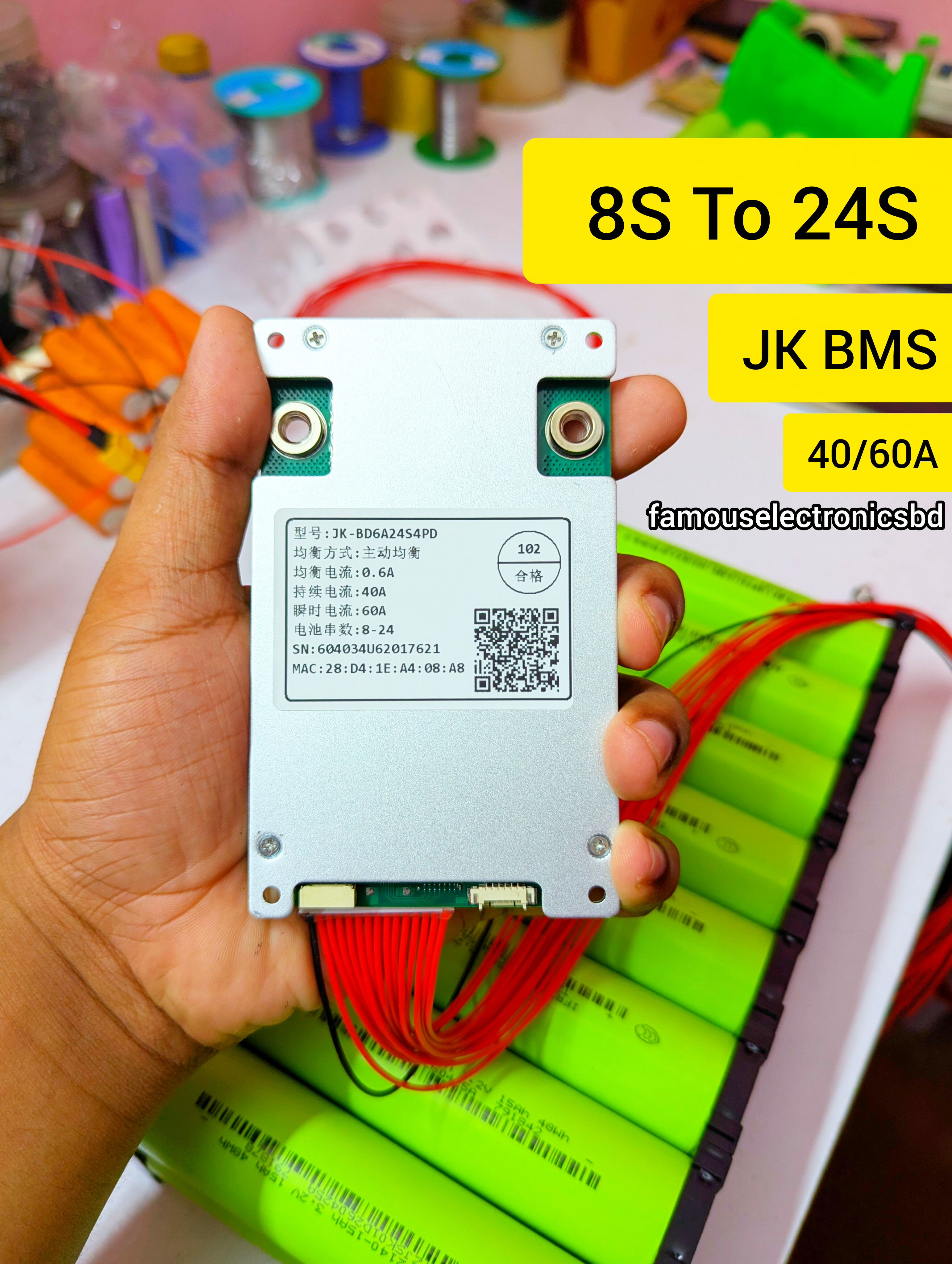 Jk 8S To 24S 40/60A Smart BMS