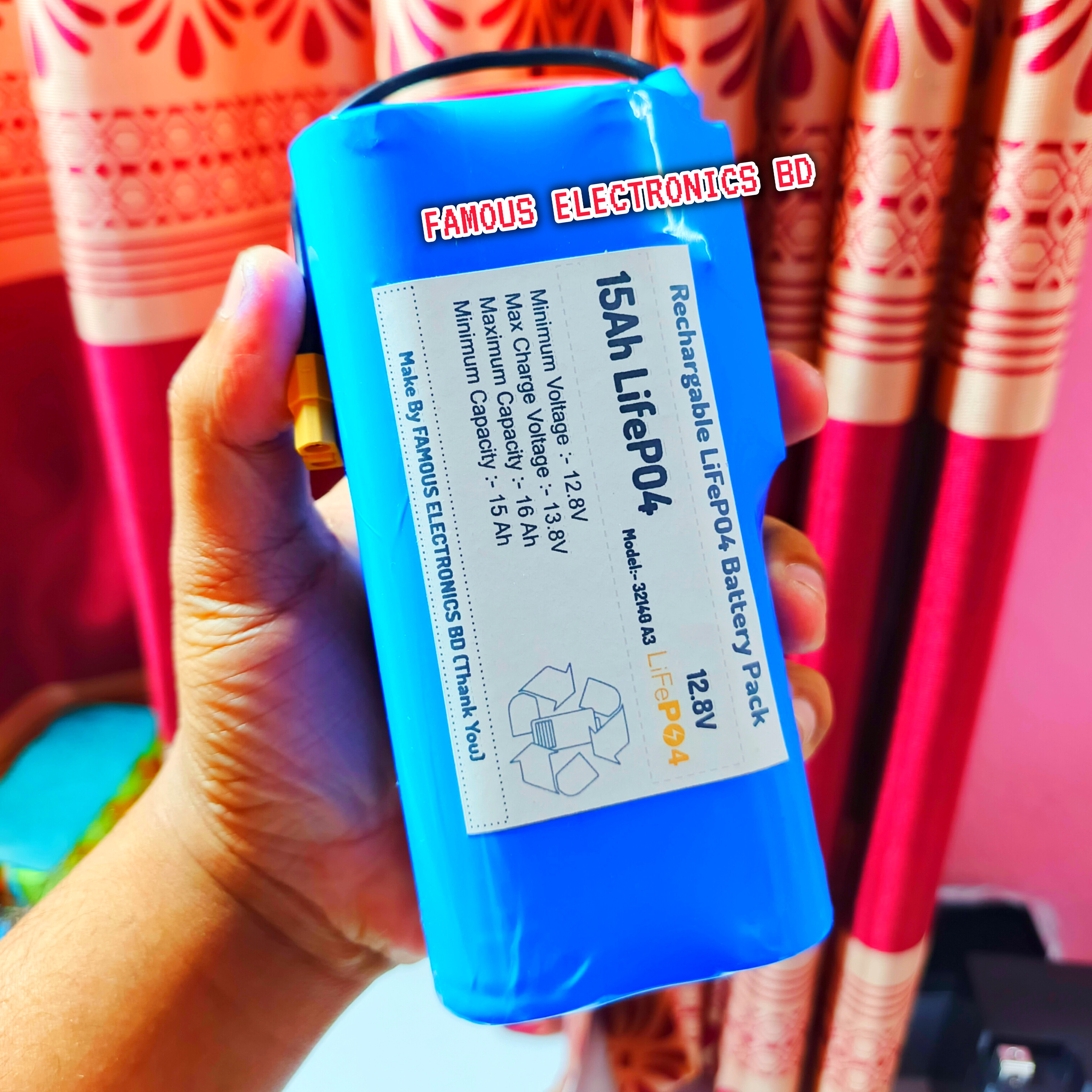 12.8V 15A LiFePO4 Battery Pack_img_1