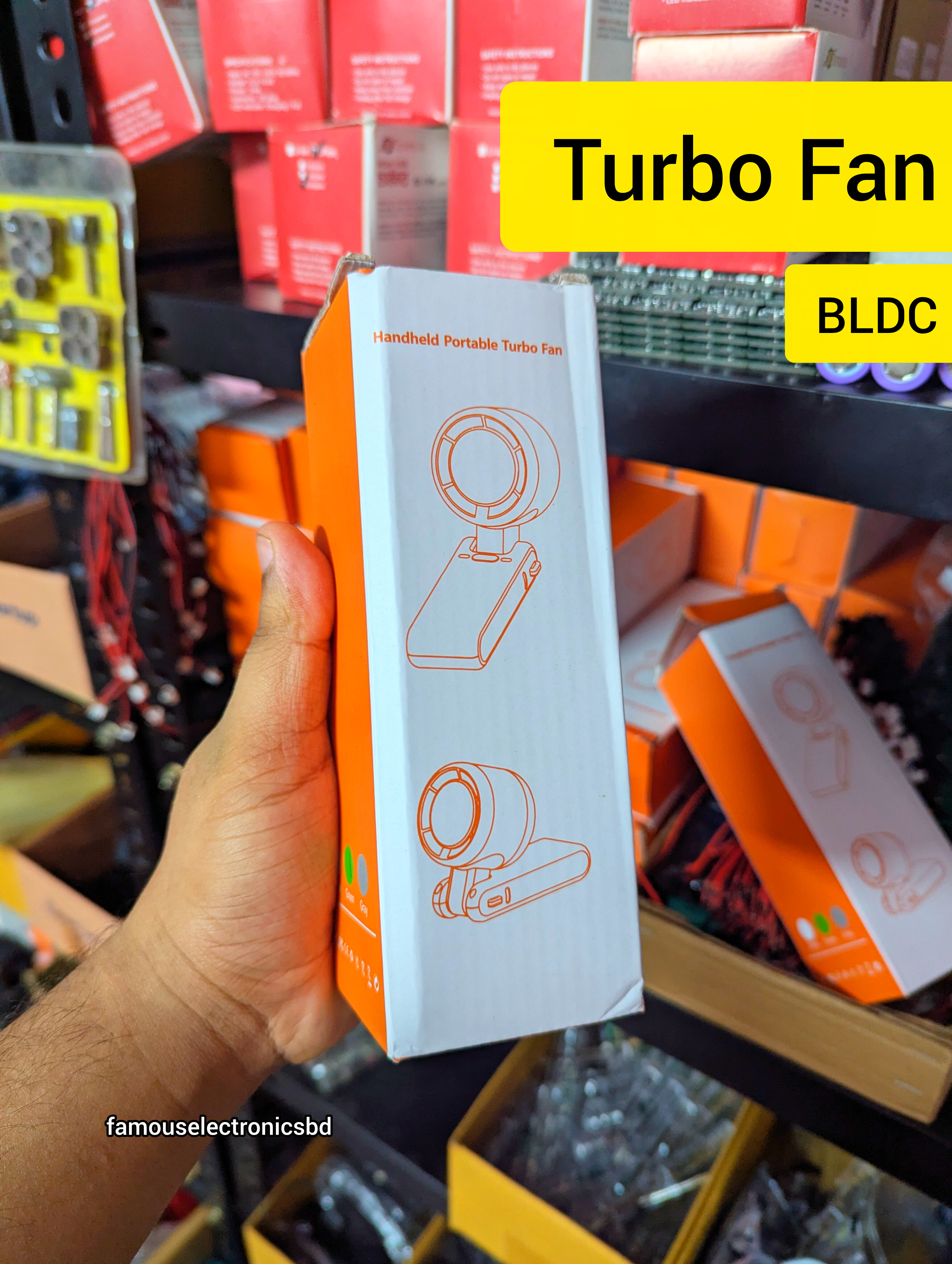 Turbo Fan 5 Speed Portable Mini Fan Rechargeable Handheld Cooling Fan for Travel_img_3