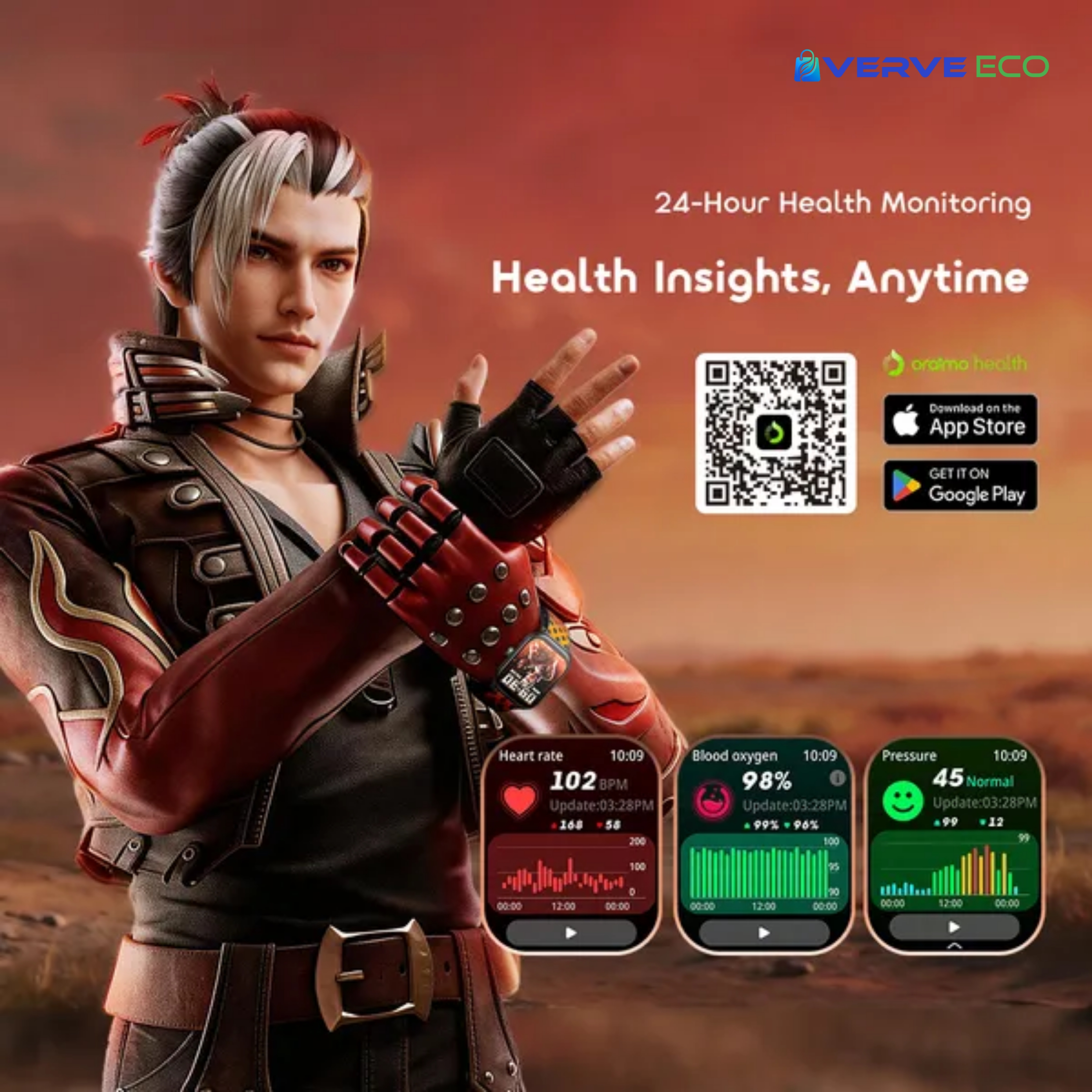oraimo Watch 6 HAYATO X Free Fire 2.01" HD Screen Smart Watch_img_6