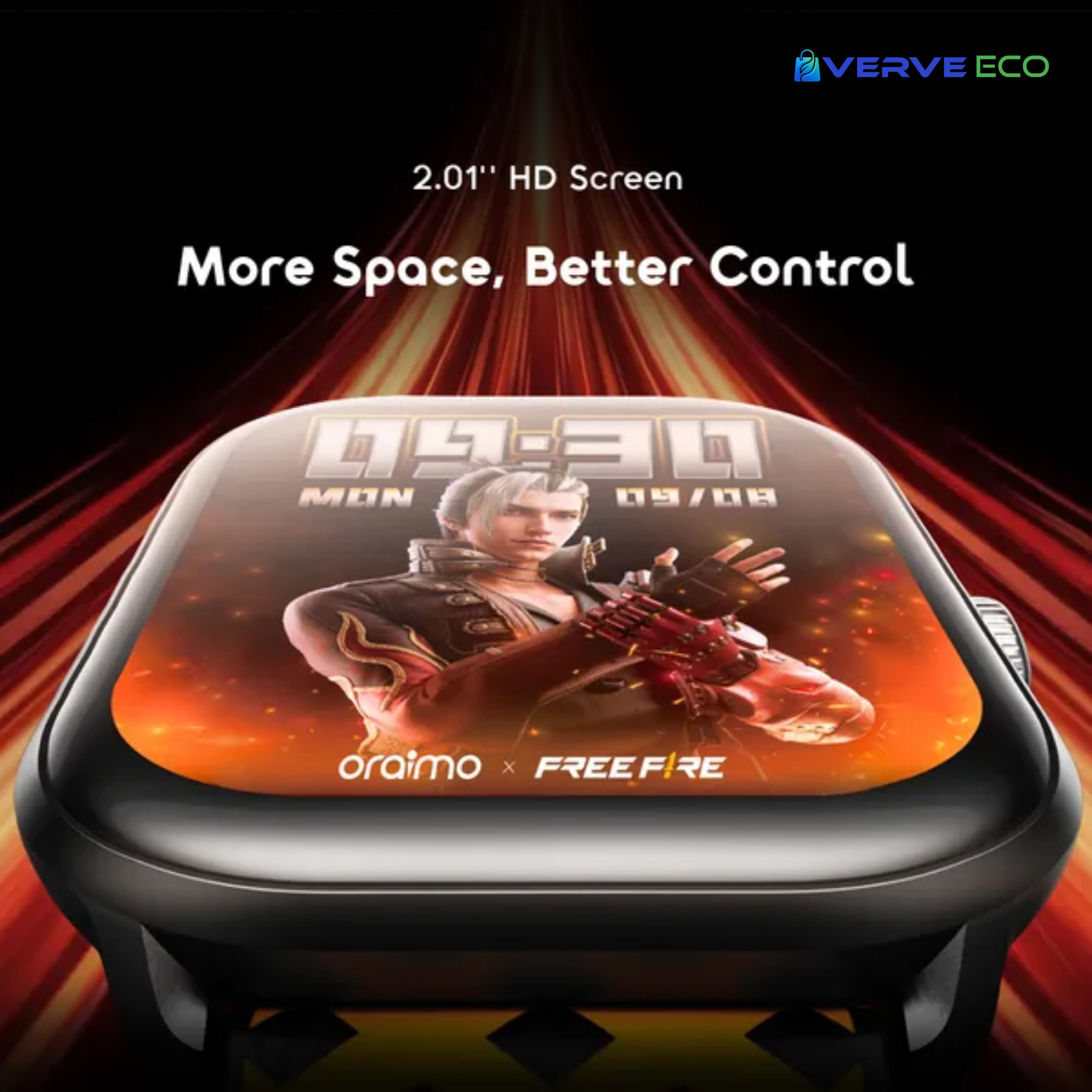 oraimo Watch 6 HAYATO X Free Fire 2.01" HD Screen Smart Watch_img_2