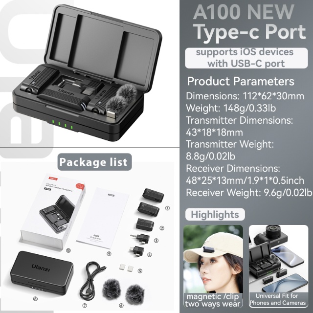 Ulanzi A100 Wireless Lavalier Microphone_img_3