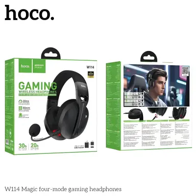 Hoco W114 Foldable Wireless, 3.5mm, Type-C And USB-C Gaming Headset_img_3