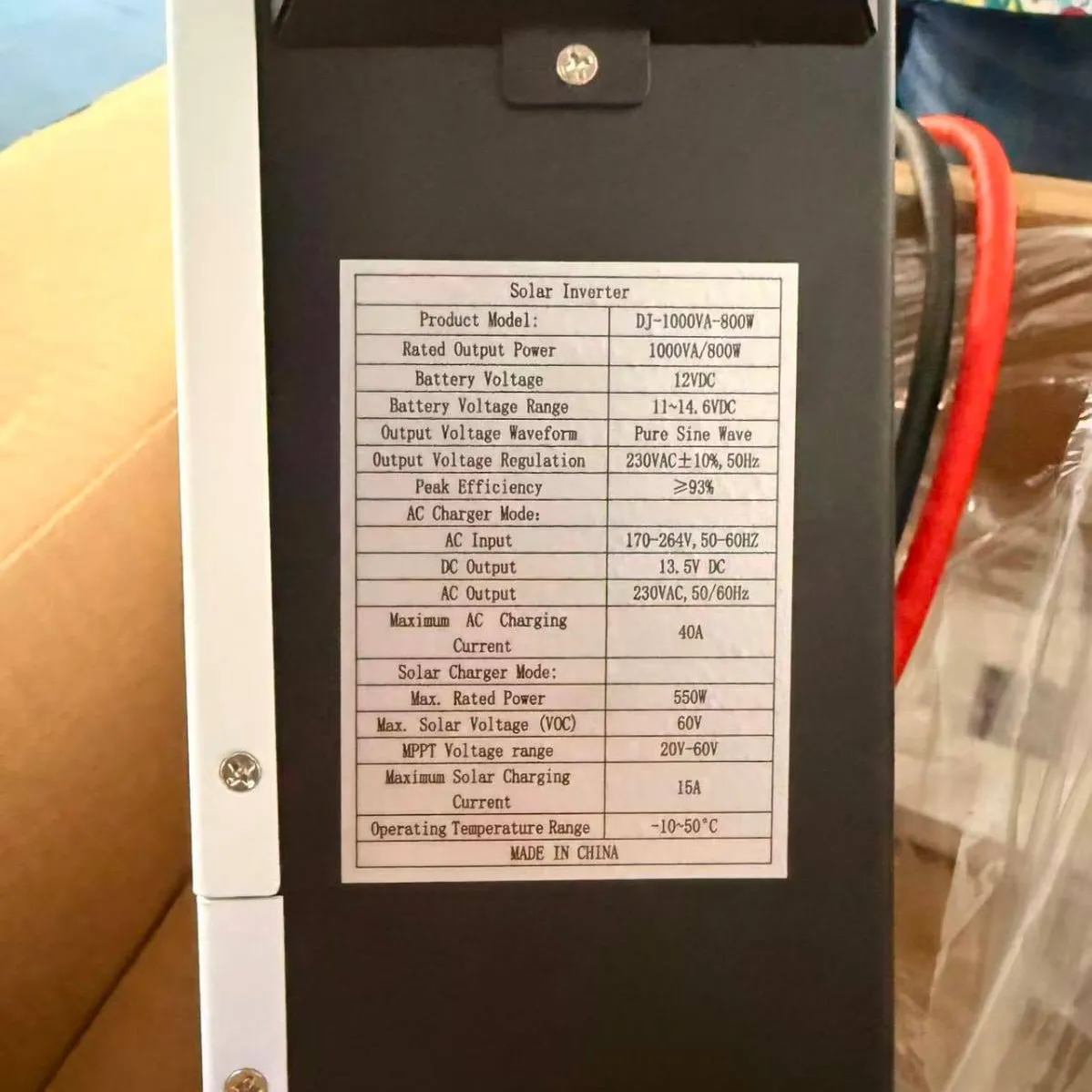 DJDC DJ-1000 Solar Inverter 800W Pure Sine Wave DC to AC Power Converter_img_3