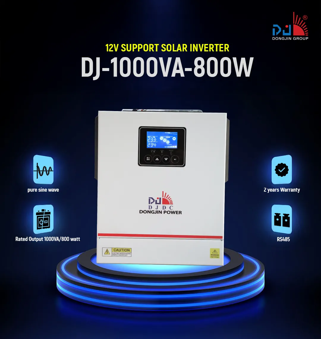 DJDC DJ-1000 Solar Inverter 800W Pure Sine Wave DC to AC Power Converter