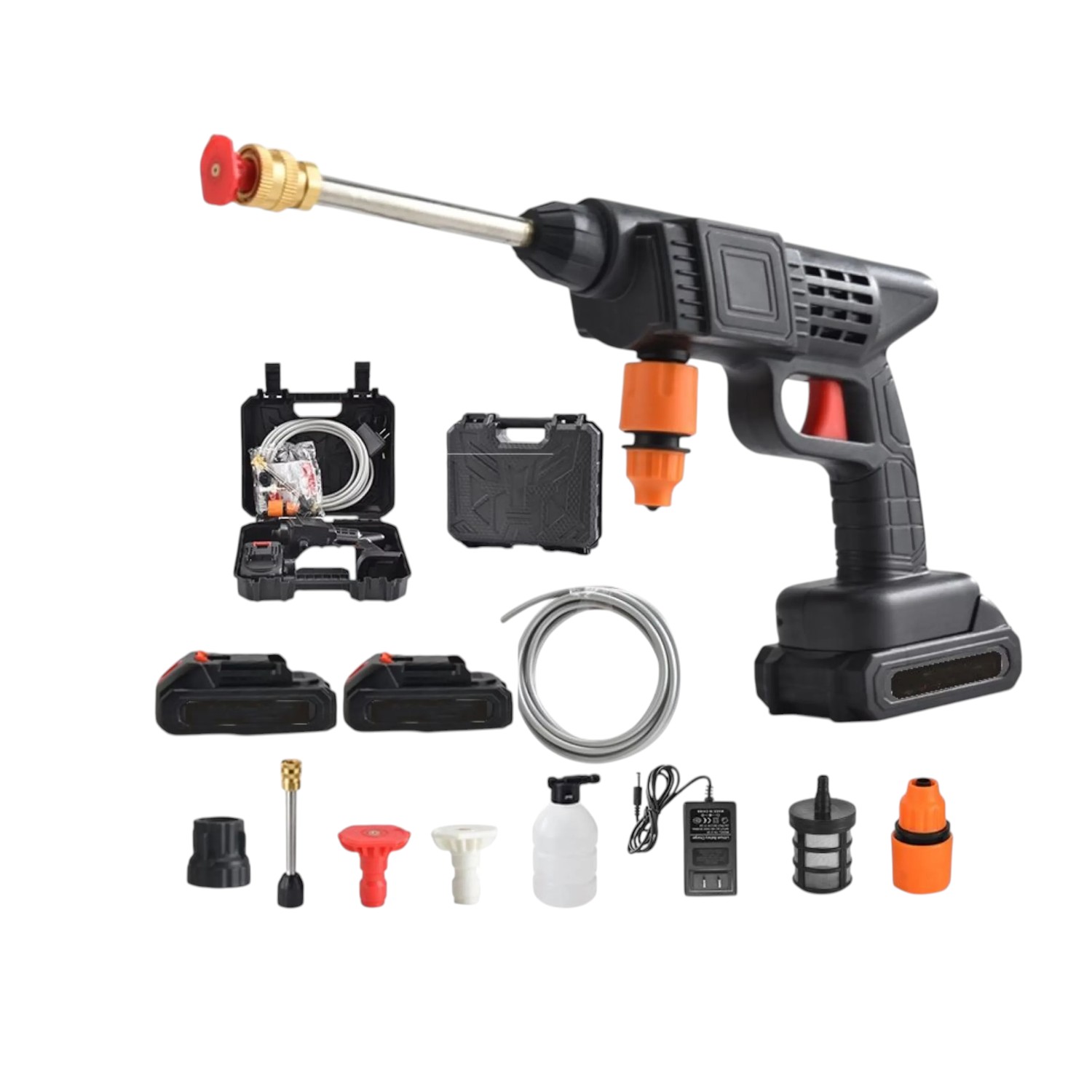Rechargeable High-Pressure Car Wash Spray Gun Machine with 2 Batteries