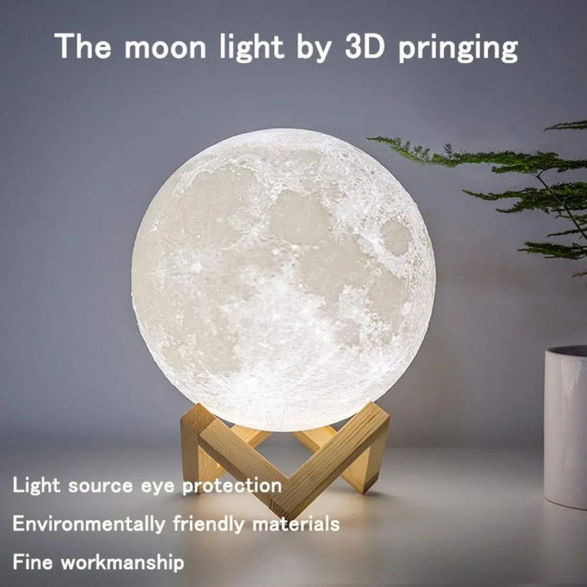 Rechargeable 3D Moon Lamp With Remote 8cm - Image 1