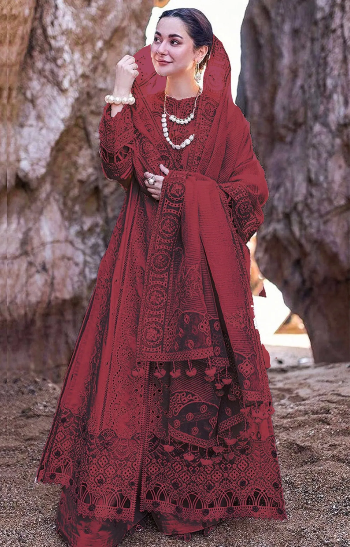 Heavy Embroidery Unstitch Dress