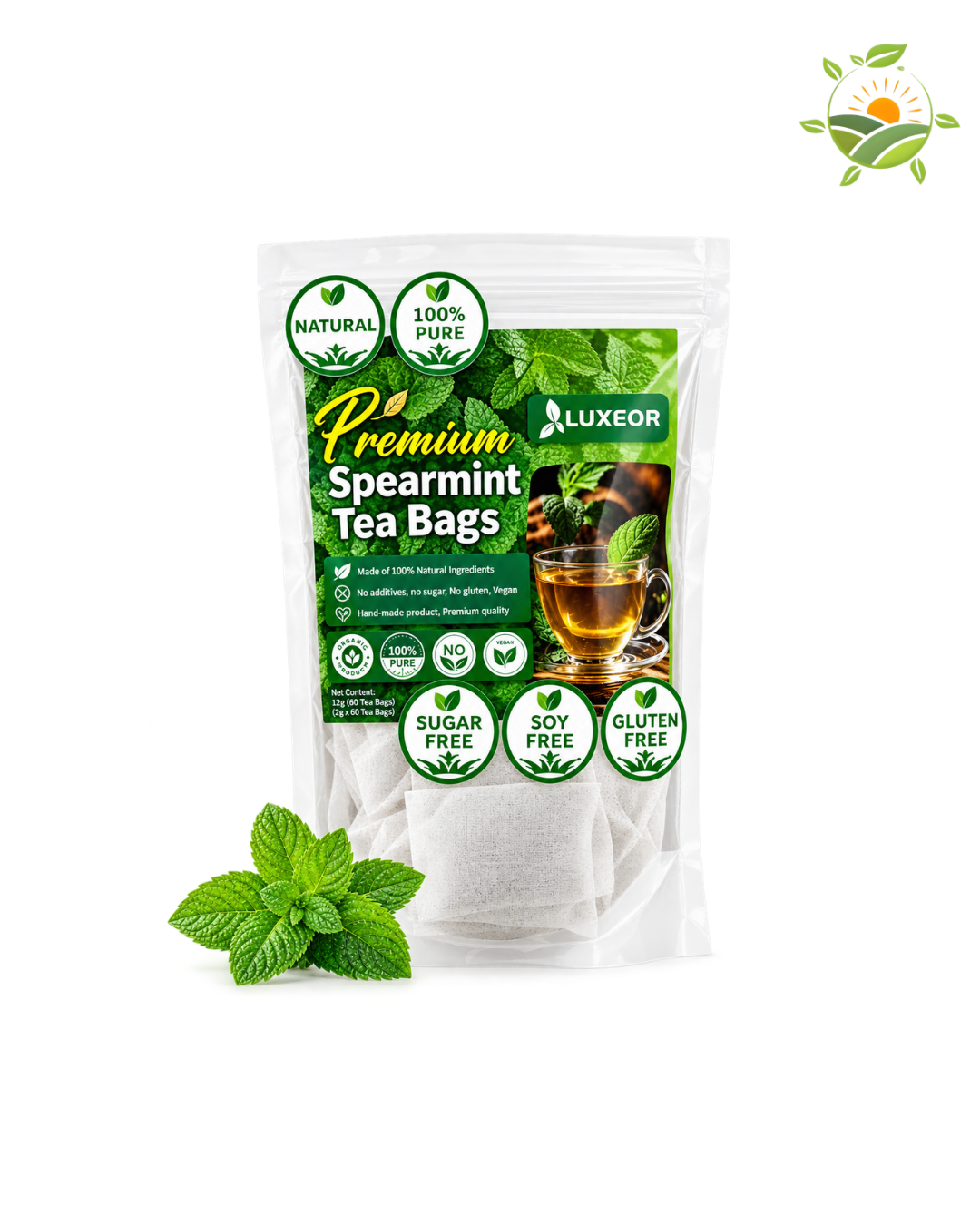 LUXEOR PREMIUM SPEARMINT TEA 120g (60 tea bags) PRE-ORDER