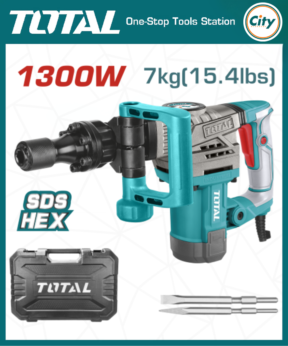 ১৩০০ ওয়াট ৭ কেজি ডেমোলিশন ব্রেকার TOTAL TH2130016