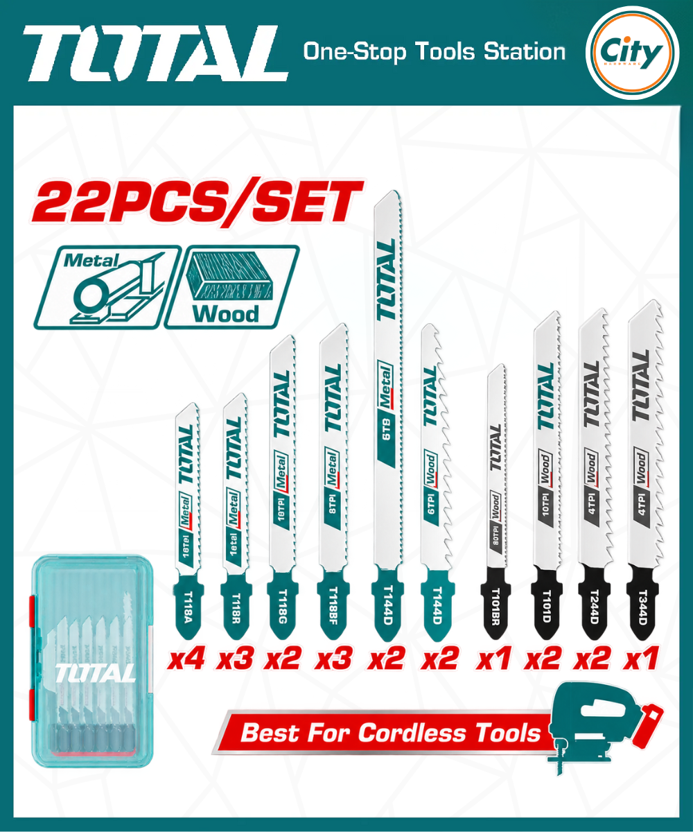 ২২ পিস জিগ স ব্লেড সেট TOTAL TACSDL62201