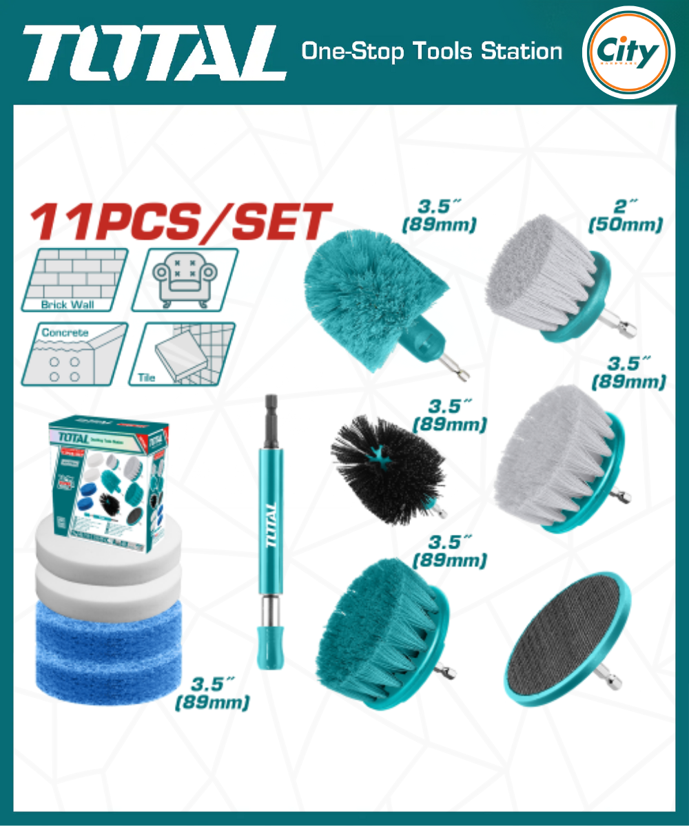১১ পিসের ক্লিনিং ব্রাশ সেট TOTAL TACB1101