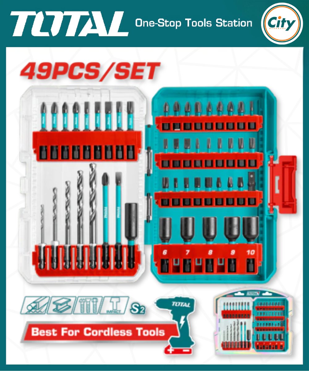 ৫১ পিস ইমপ্যাক্ট স্ক্রুড্রাইভার বিট সেট TOTAL TACSDL25106