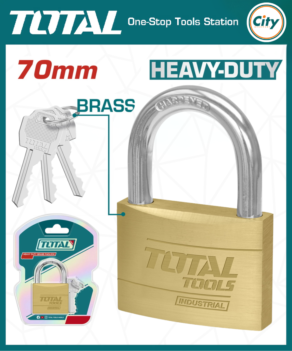 70mm হেভি ডিউটি ​​ব্রাস ব্লক প্যাডলক TOTAL TLK32702_img_0