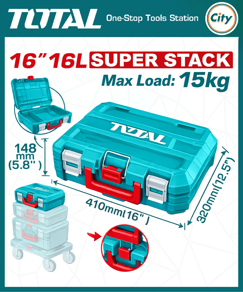 ১৬ ইঞ্চি স্ট্যাকেবল টুল বক্স TOTAL TPBXS101