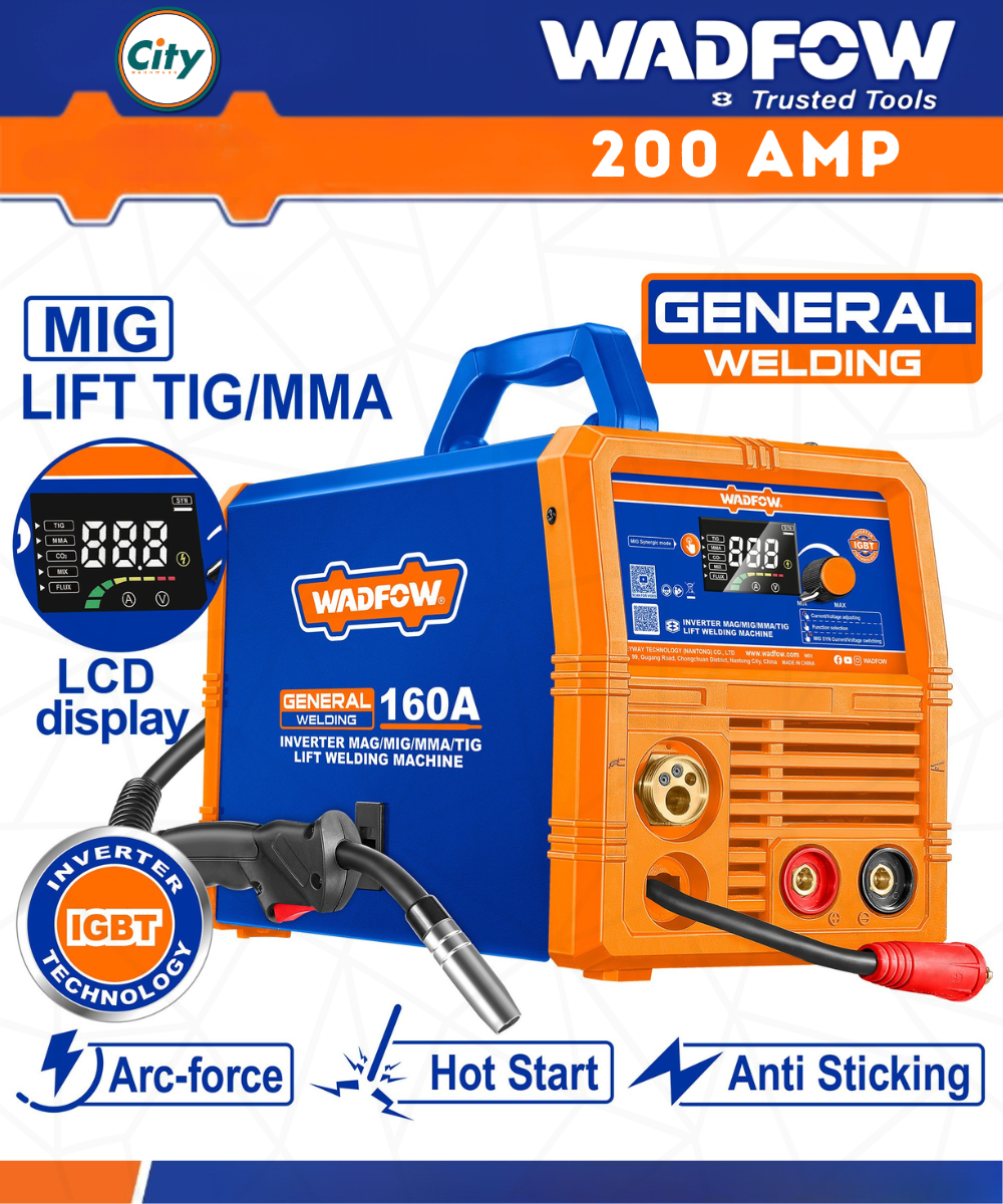 ১৬০ AMP ইনভার্টার MIG/MAG/MMA ওয়েল্ডিং মেশিন WADFOW WGTM1A16