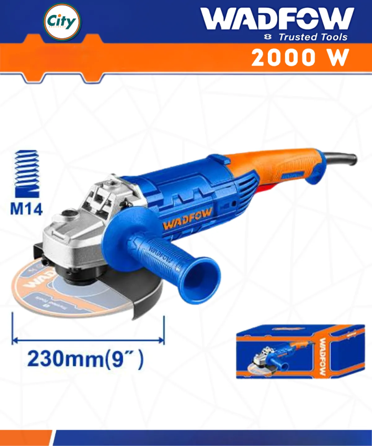 ২০০০ ওয়াট অ্যাঙ্গেল গ্রাইন্ডার ৯ ইঞ্চি WADFOW WAG852001