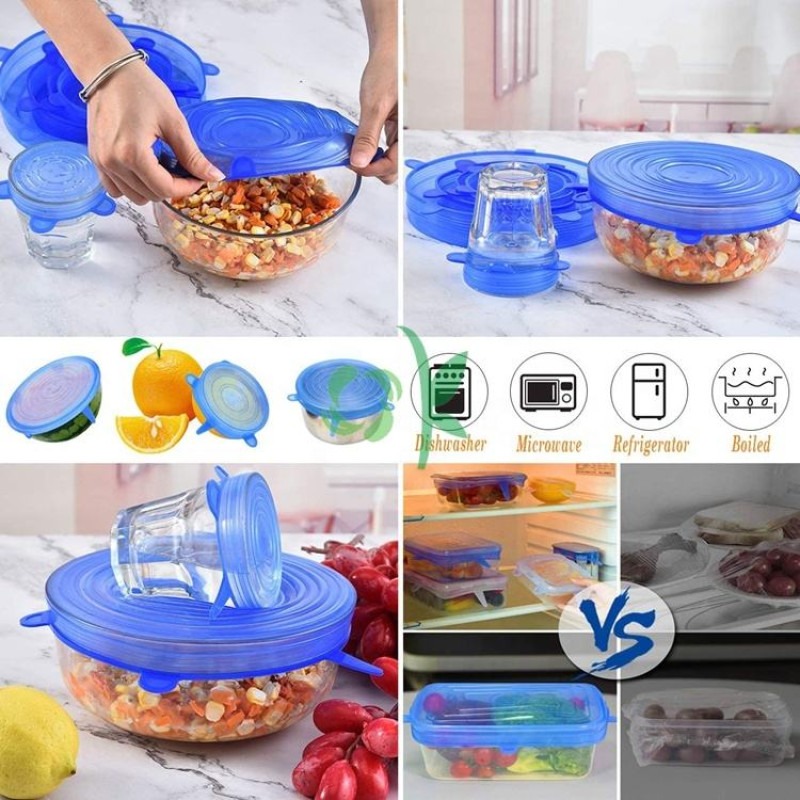 6Pcs Silicone Stretch Lids Reusable Food Storage_img_4