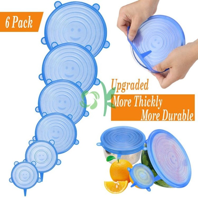 6Pcs Silicone Stretch Lids Reusable Food Storage_img_2