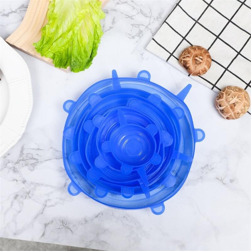 6Pcs Silicone Stretch Lids Reusable Food Storage