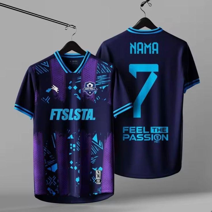 Custom Printed Sublimation Sports Jersey - Blue & Black - Image 3