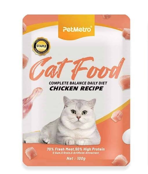 pet metro pouch wrt cat food chicken recipe 100 gm_img_0