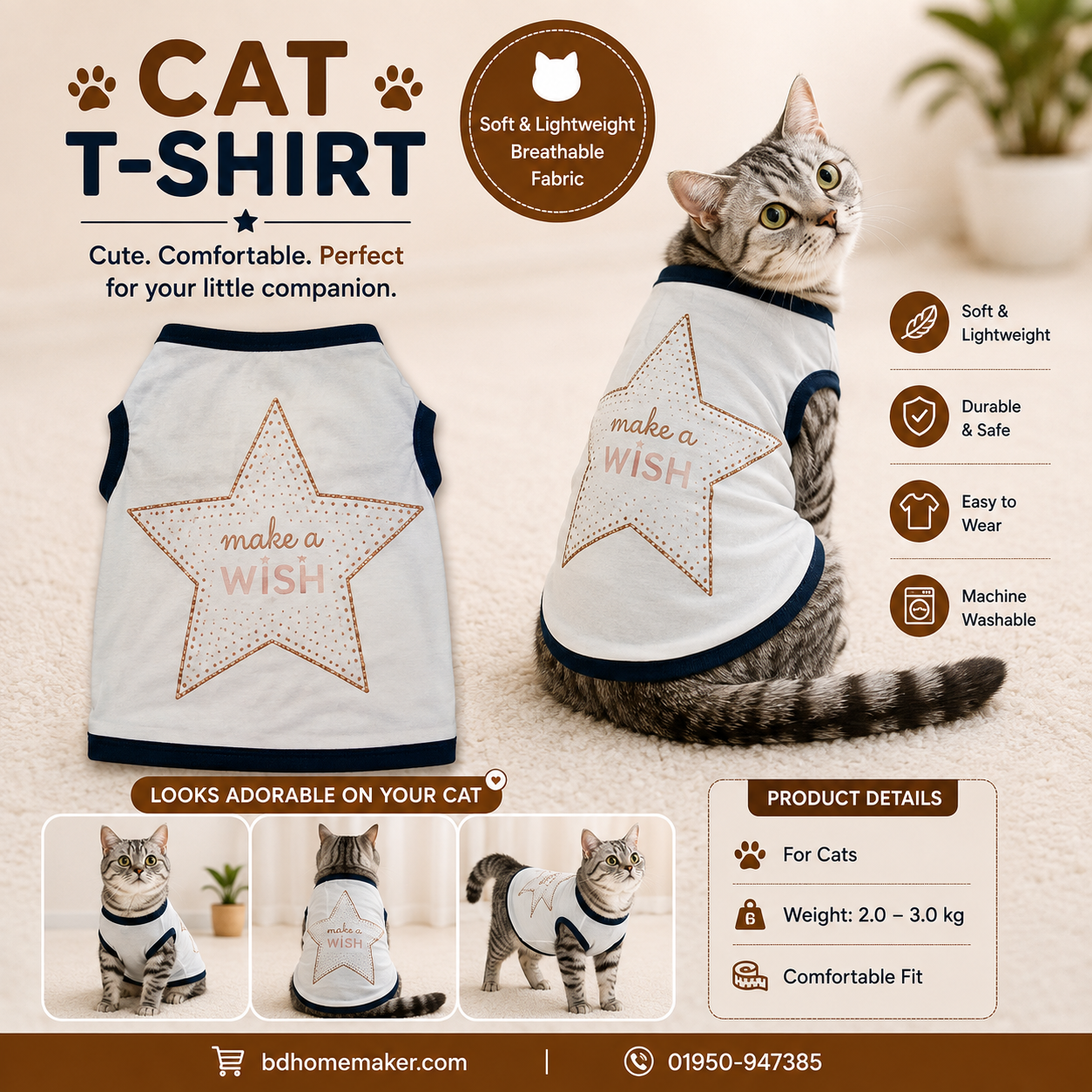 Cat t-shirt n(2.3,2.5 kg)_img_0