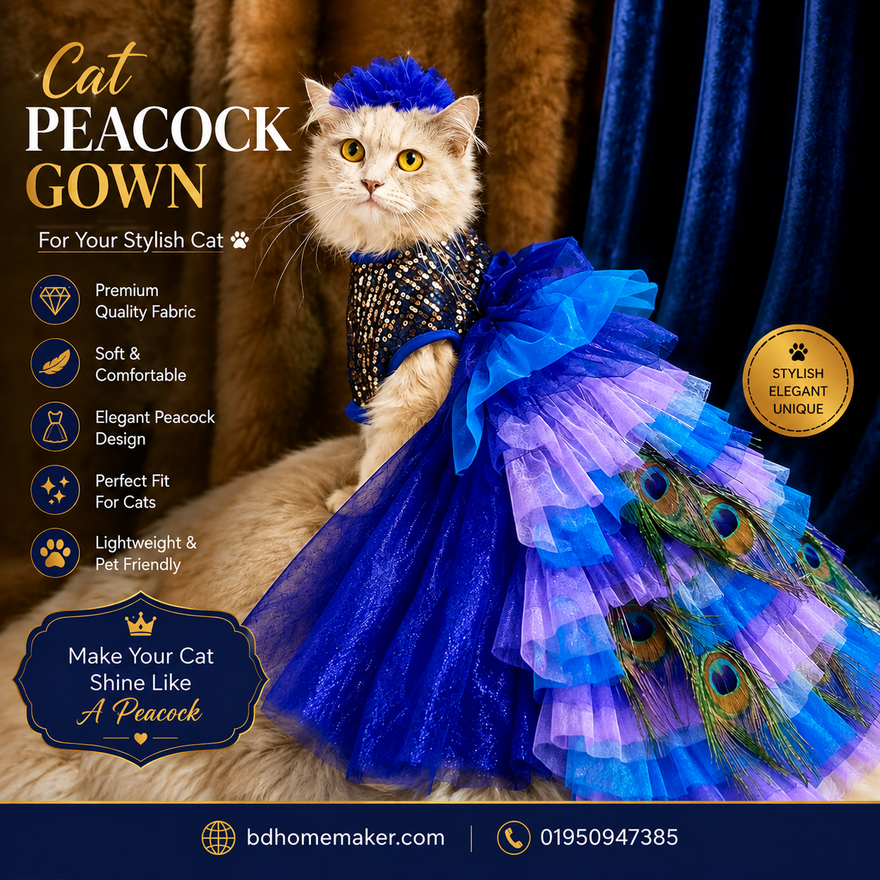 Cat Peacock gown custome_img_0