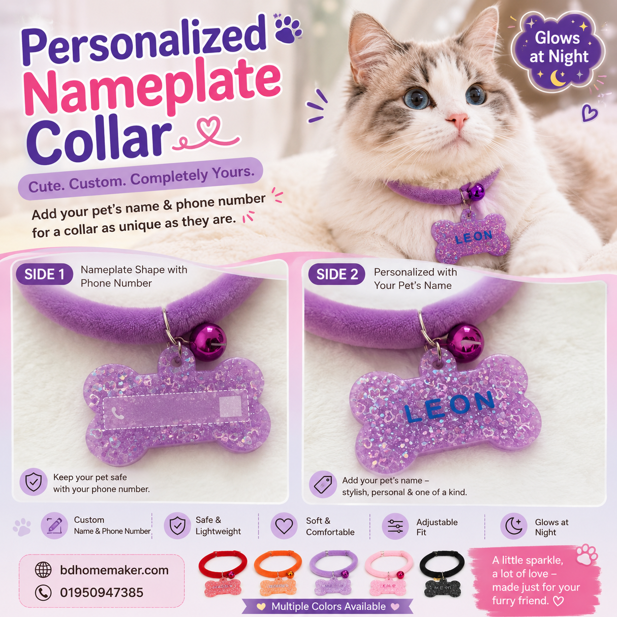 Nameplate collar with phone number_img_1