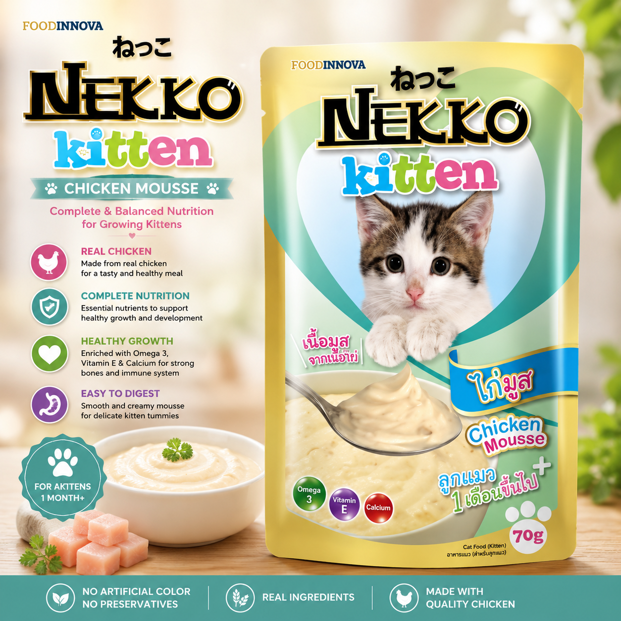 nekko kitten pouch chicken mousse 70g_img_0