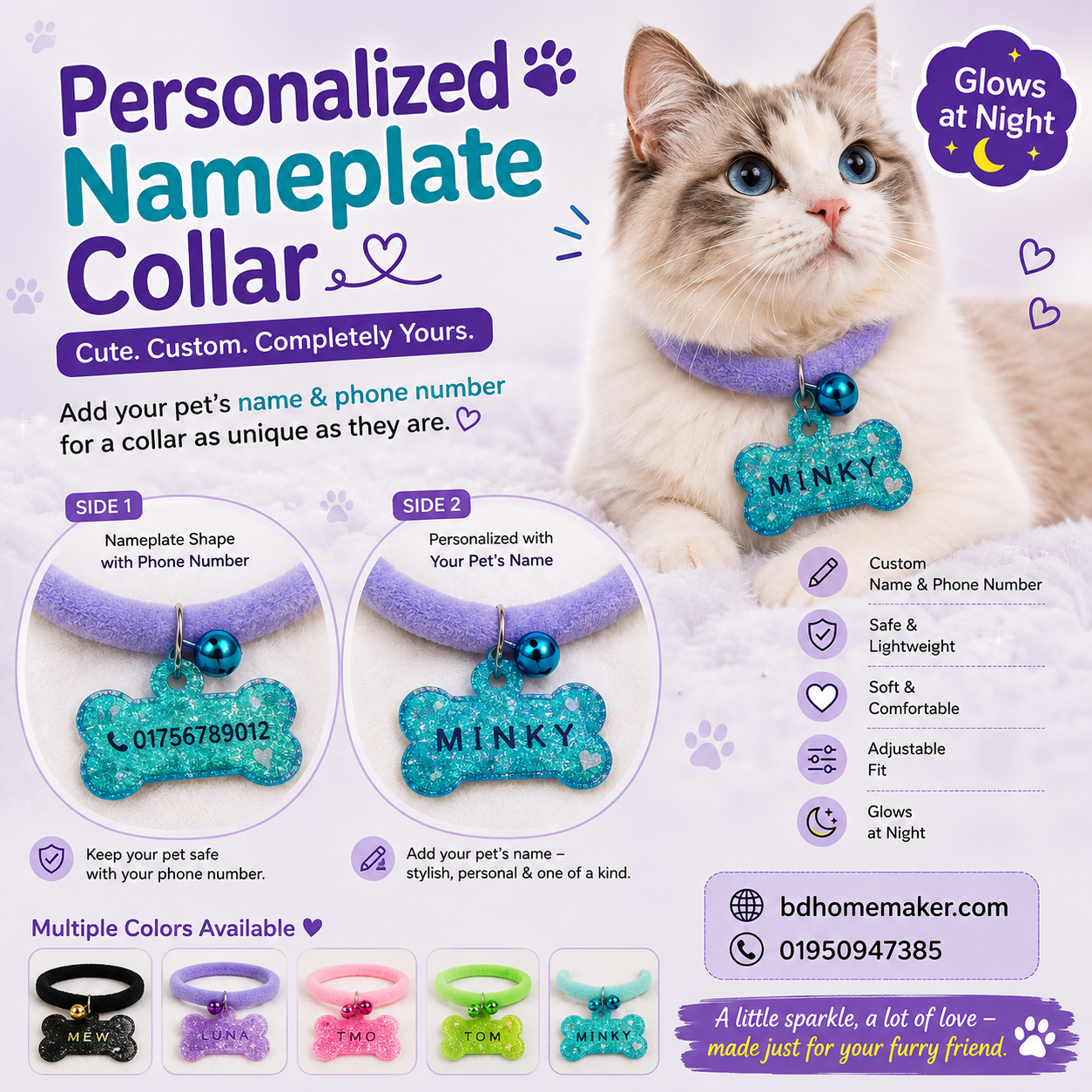 Nameplate collar with phone number_img_3