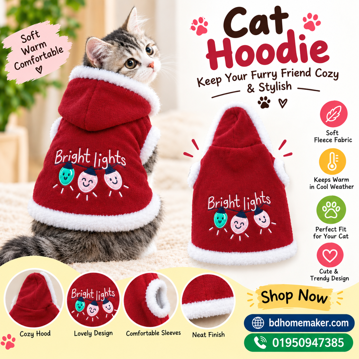 Cat hoodie (2?3,3.5,5,6,7 kg)_img_0