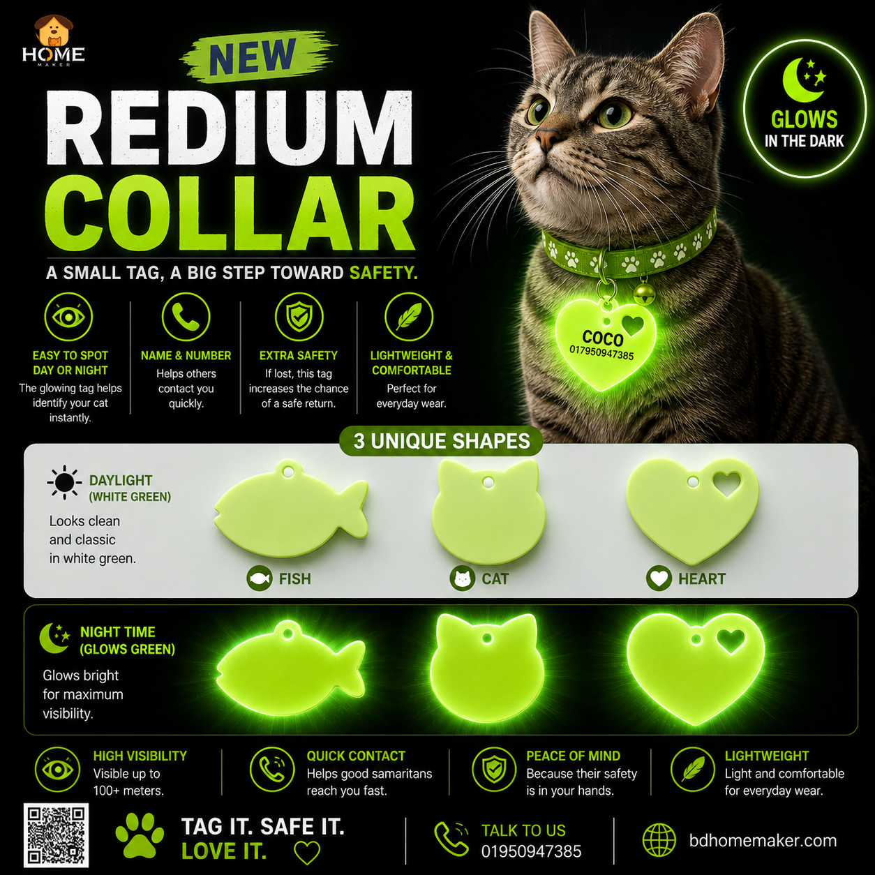 Radium nameplate collar with phone number🌙🐾_img_0