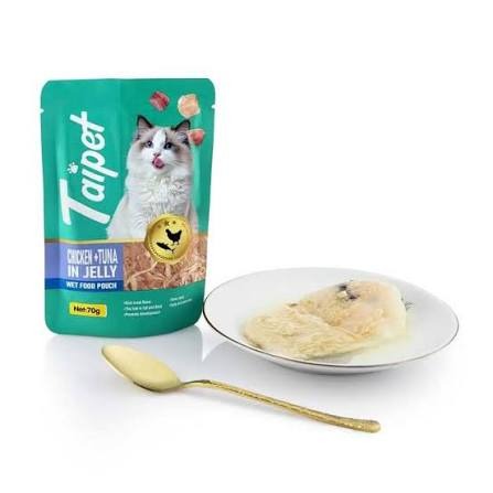taipet wet cat food pouch chicken and tuna in jelly for both adults and kittens 2 months 70g_img_0