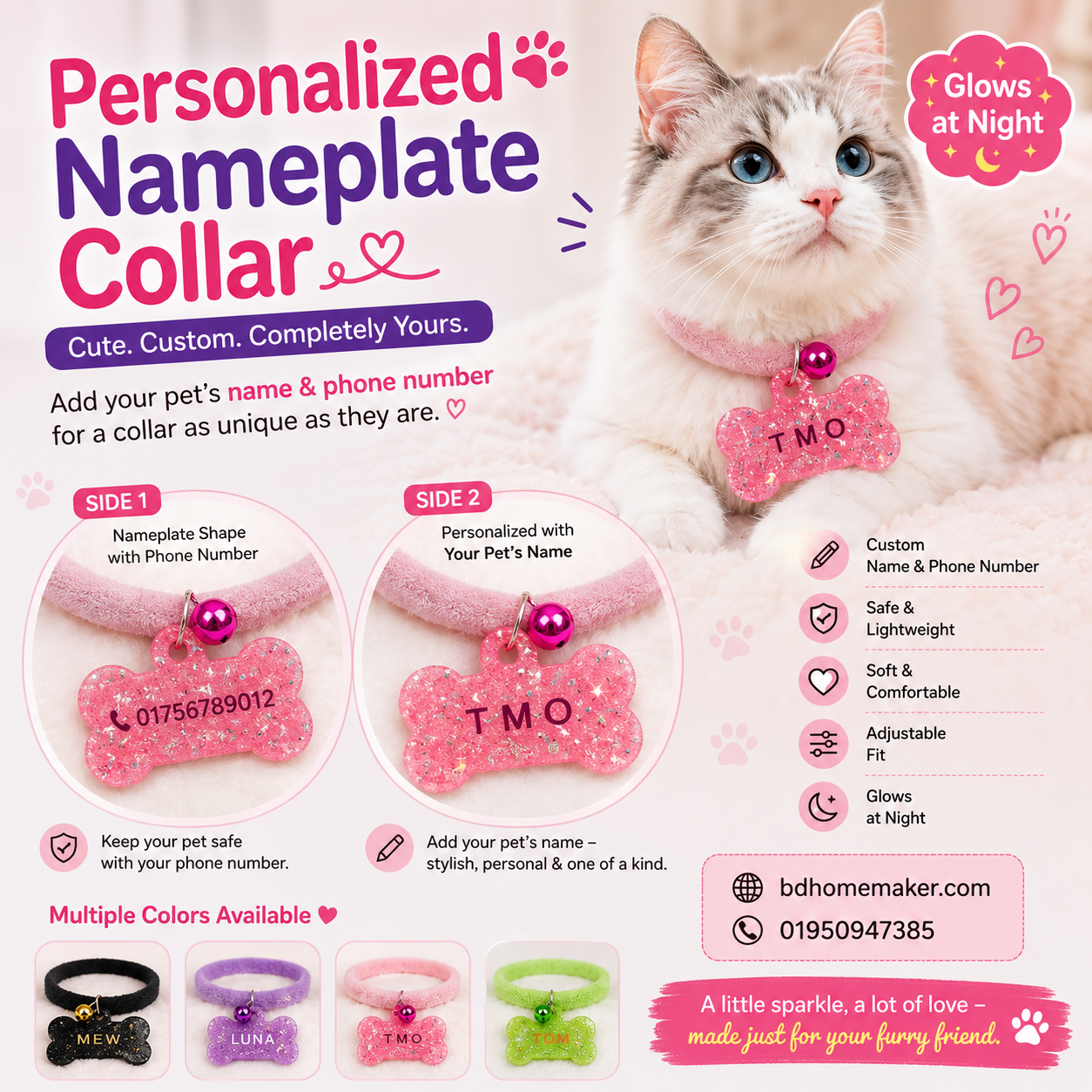 Nameplate collar with phone number_img_2