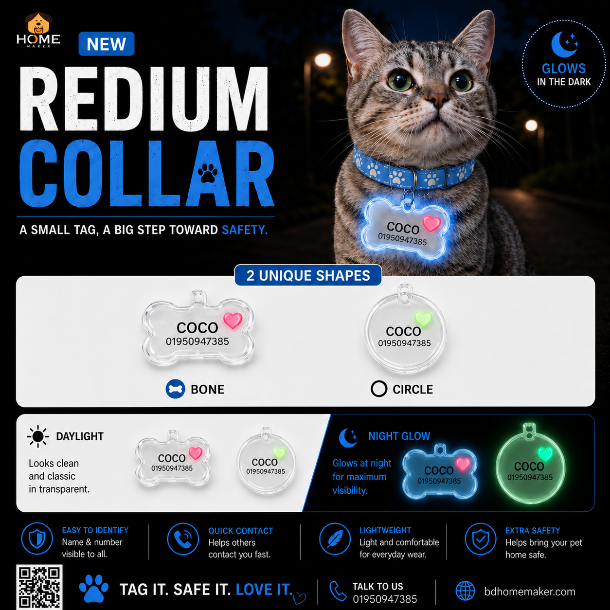 Transparent radium nameplate collar🌙🐾_img_0