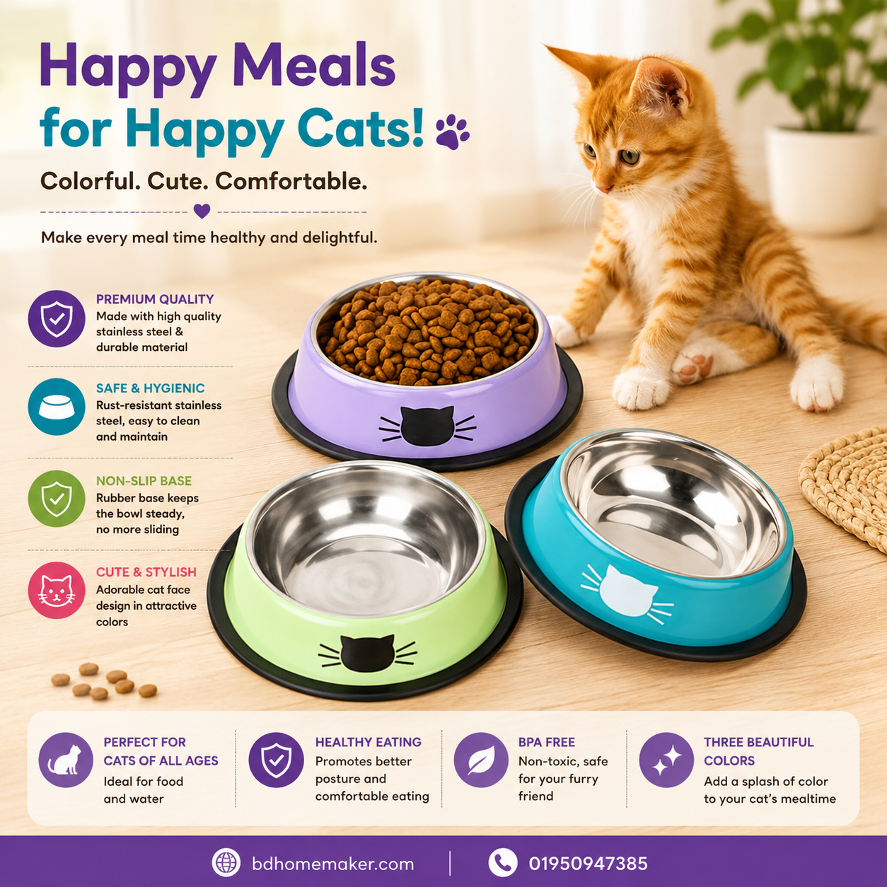 stainless steel cat bowl