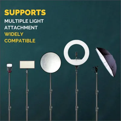 DIGITEK (DRL 18RT C9) LED Ring Light with Remote Control & 250cm Stand - Smartphone Grip - AC Powered, USB Support - Adjustable Lighting Intensity - Photo, Video Shoots, Makeup, & Vlogging_img_1