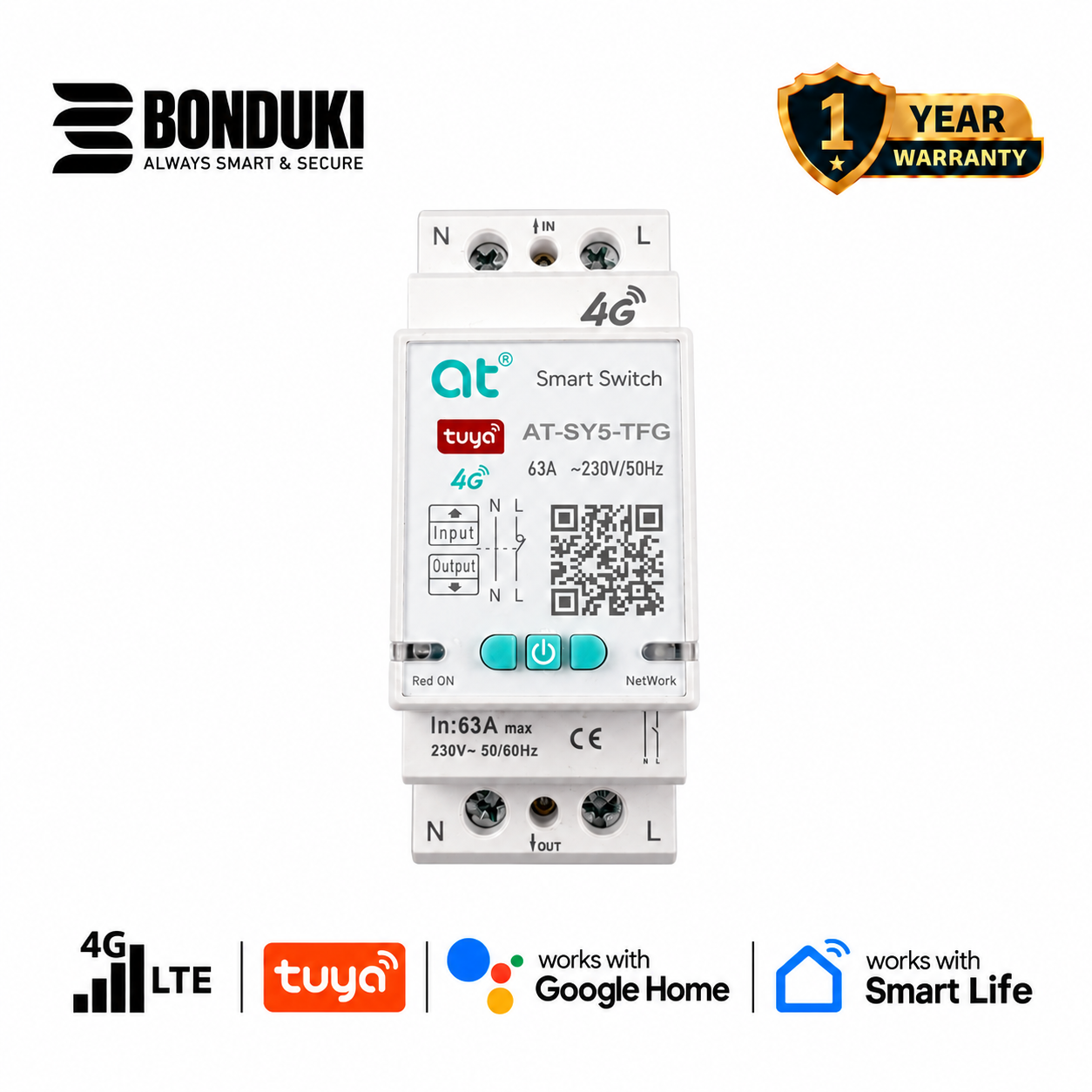 4G Smart MCB 63A | SIM-Based Smart Circuit Breaker | Remote Control, Monitoring & Protection